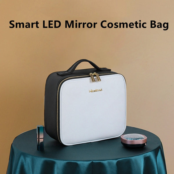 Makeup Organizer Bag With LED Mirror