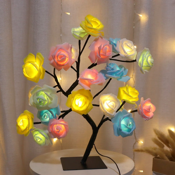 LED Table Lamp Light Rose Flower Tree