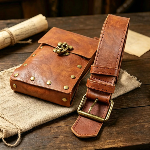 Medieval Renaissance PU Leather Belt Pouch