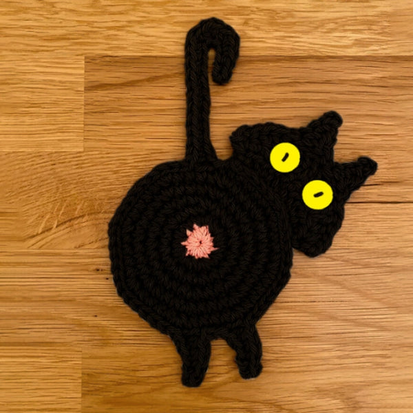 Knitted Cat Shape Cup Coaster