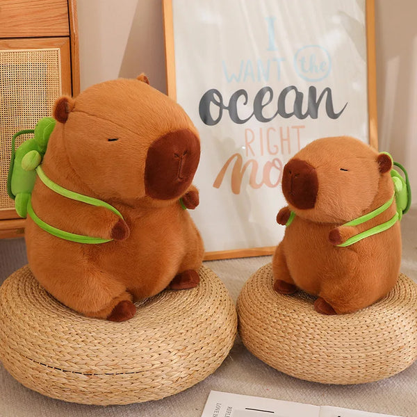 Capybara With Turtle Backpack Plush