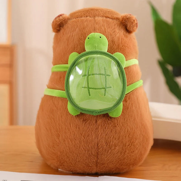 Capybara With Turtle Backpack Plush