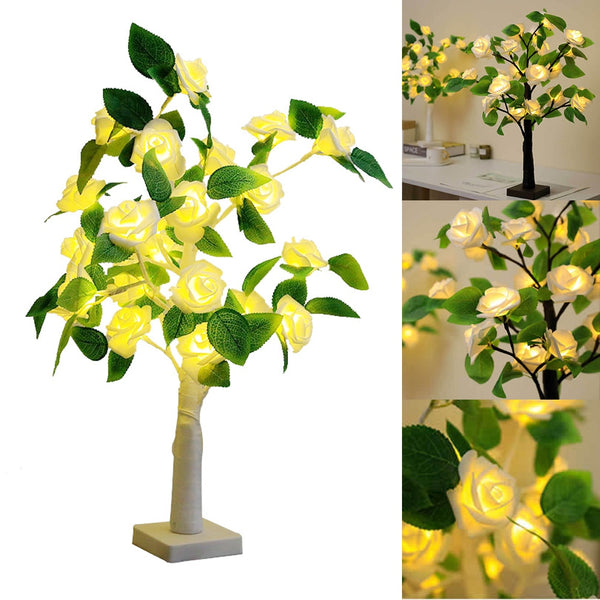 LED Table Lamp Light Rose Flower Tree