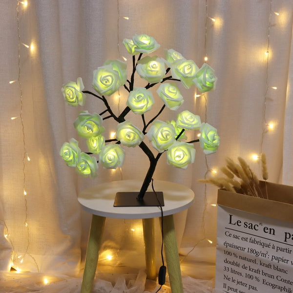 LED Table Lamp Light Rose Flower Tree