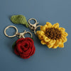 Crochet Rose Sunflower Keychain