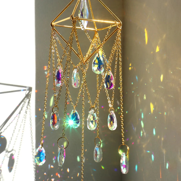 Hanging Sun Catcher Crystal Teardrop Chandelier