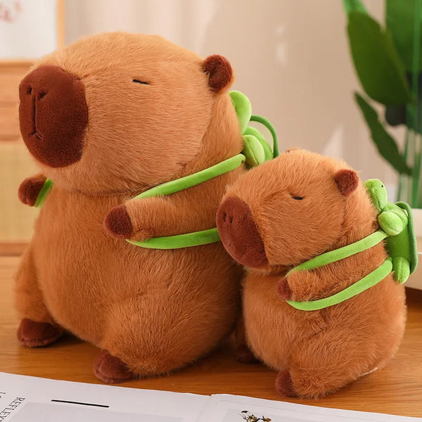 Capybara With Turtle Backpack Plush