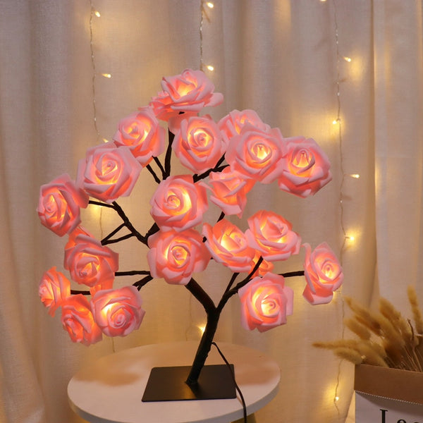 LED Table Lamp Light Rose Flower Tree