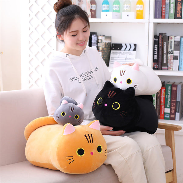 25/100cm Cute Soft Cat Plush Pillow