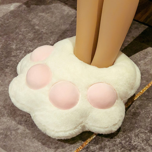 Plush Cat Paw Slippers