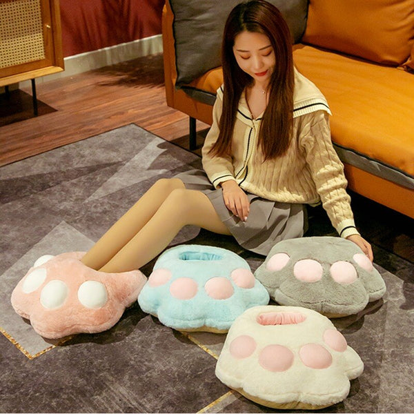 Plush Cat Paw Slippers