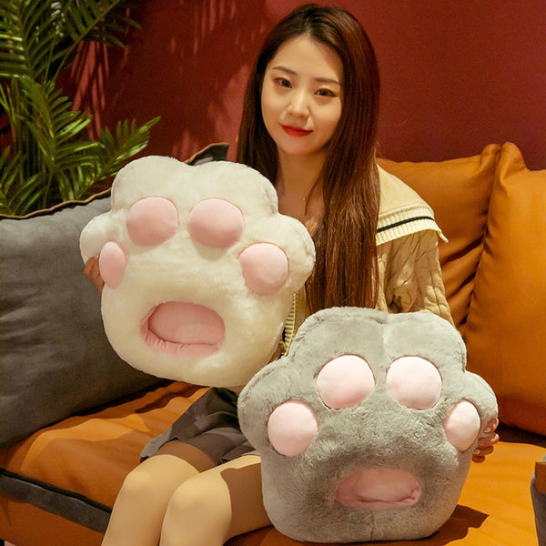 Plush Cat Paw Slippers