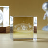 3D Moon Crystal Glass Cube