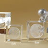 3D Moon Crystal Glass Cube