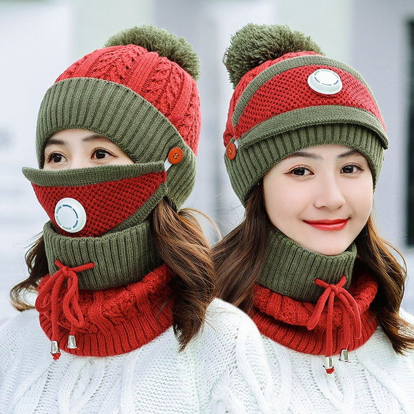 Knitted Scarf Caps