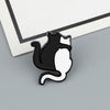 Hugging Black And White Cat Enamel Pin