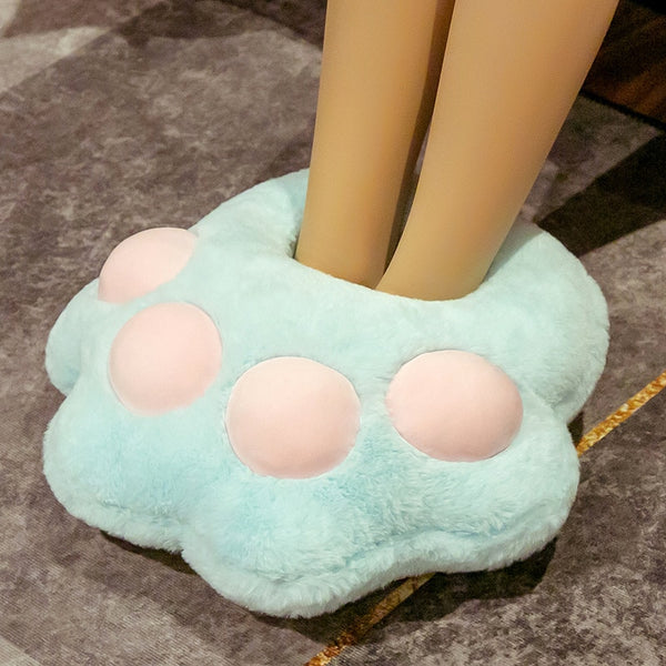 Plush Cat Paw Slippers