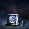 3D Moon Crystal Glass Cube