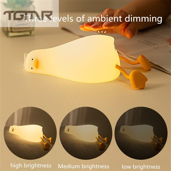 Lying Flat Duck Silicone Light