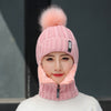 Wool Thick Knitted Beanie With Face Covering