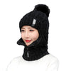 Wool Thick Knitted Beanie With Face Covering