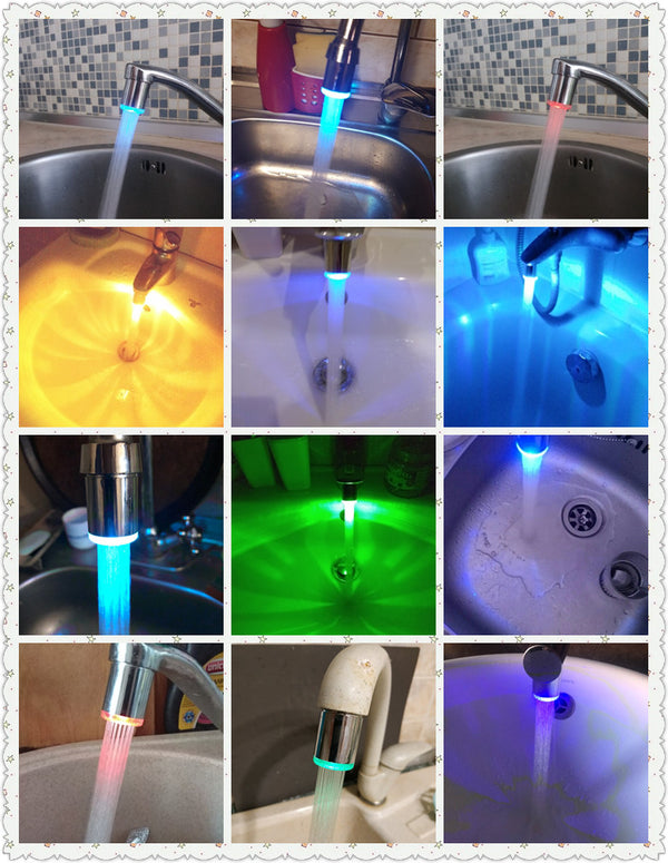 LED Colorful Glow Faucet Light