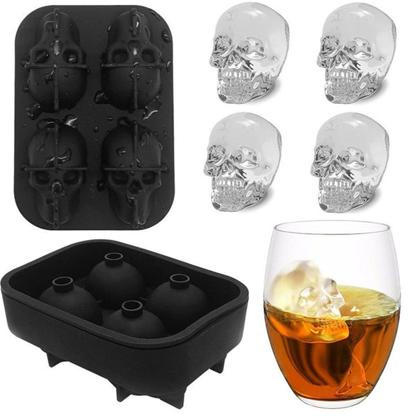 3D Skull Silicone Mold DIY Ice Maker Tray