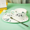 Ceramic Cat Mug Set With Tea Spoon