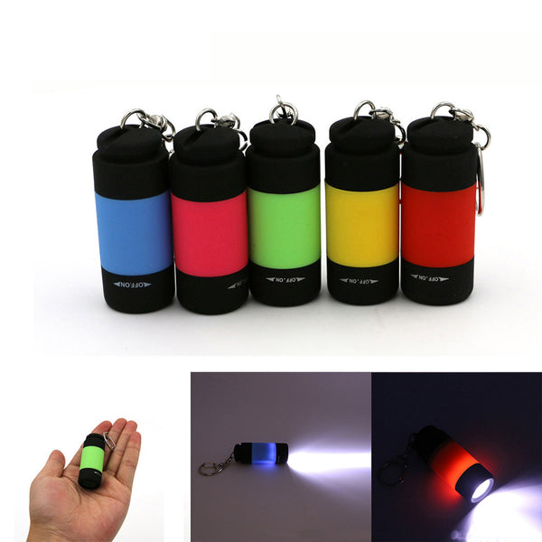 Mini LED Rechargeable Flashlight Key Chain - Waterproof