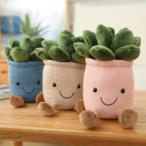 Lifelike Tulip & Succulent Plush Plants