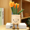 Lifelike Tulip & Succulent Plush Plants