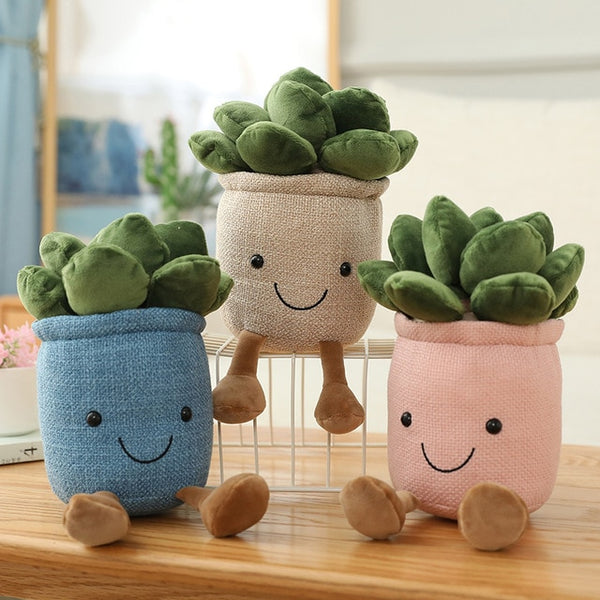 Lifelike Tulip & Succulent Plush Plants