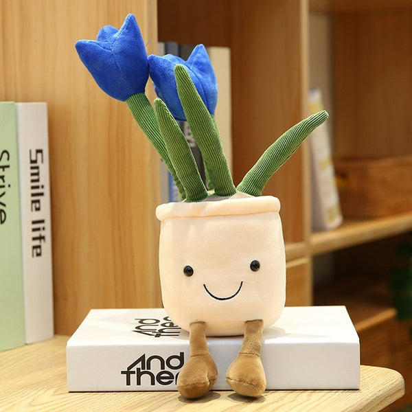 Lifelike Tulip & Succulent Plush Plants