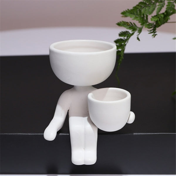 Humanoid Ceramic Flower Pot Vase