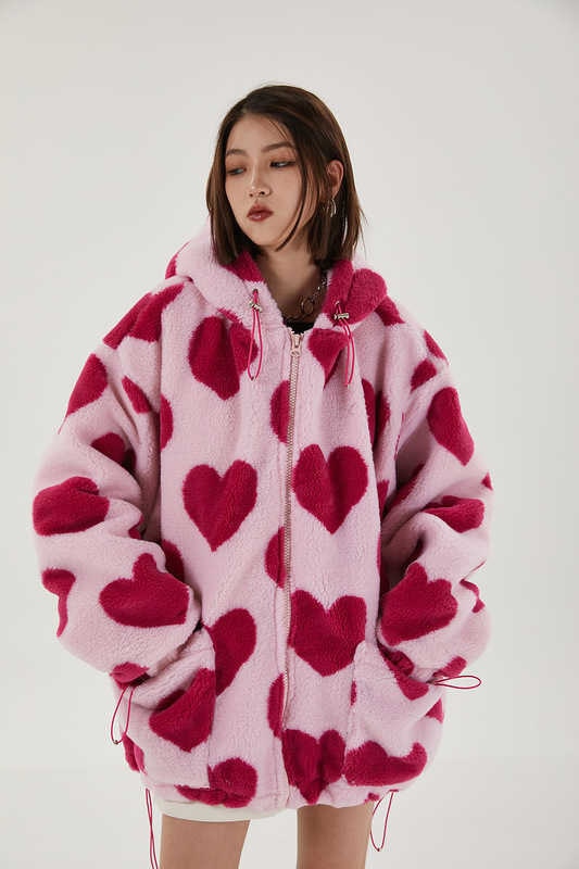 Heart Hooded Cotton Coat