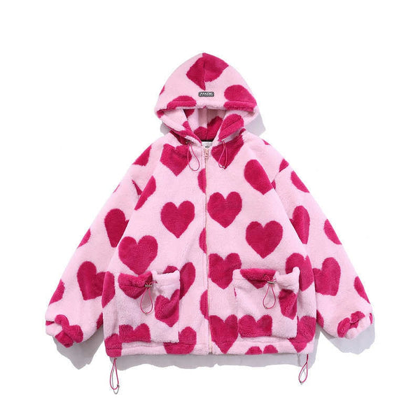 Heart Hooded Cotton Coat