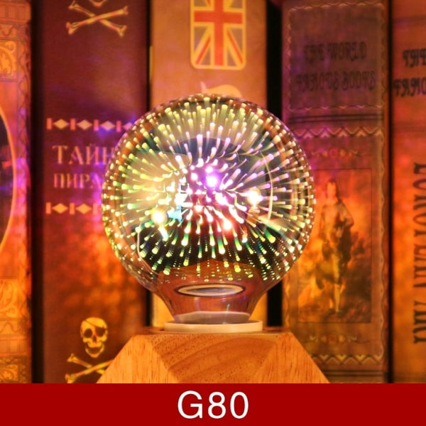 3D Colorful LED fireworks Light Bulb