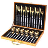 24pcs Gold Dinnerware Set Stainless Steel