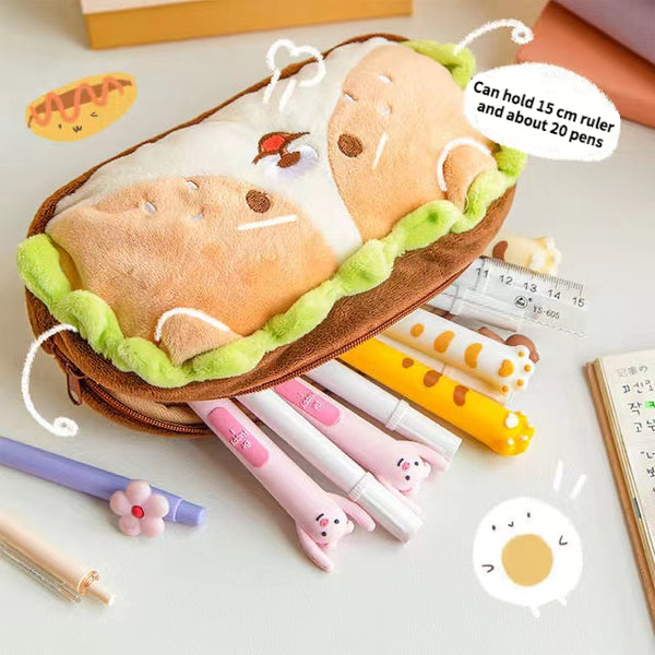 Hamburger Plush Pencil Case