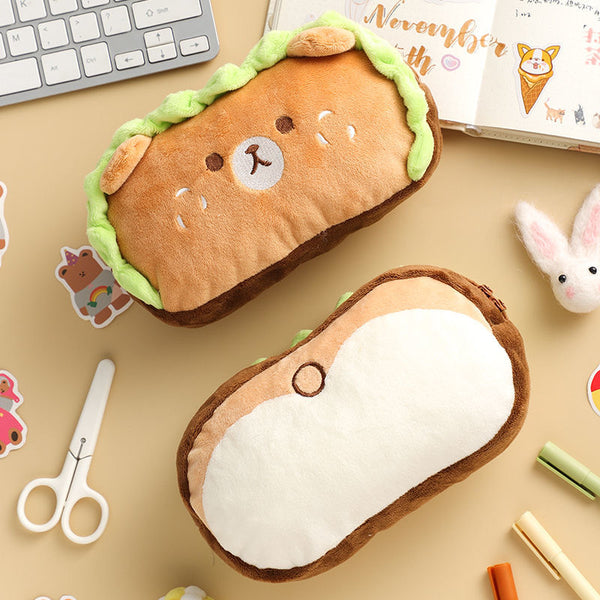 Hamburger Plush Pencil Case