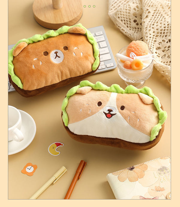 Hamburger Plush Pencil Case