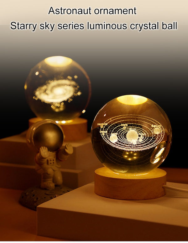 Luminous 3D Glowing Crystal Globe