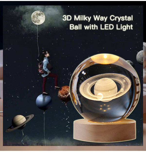 Luminous 3D Glowing Crystal Globe