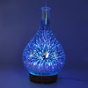 3D Fireworks Glass Vase Shape Air Humidifier with LED Night Light